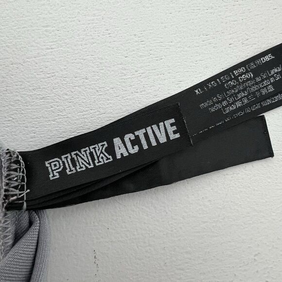 PINK Sports Bra Womens XL Gray Ultimate Lightly Lined Wireless Pullover Love - Picture 5 of 9